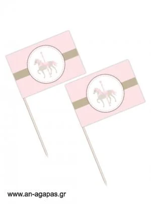 Toothpick  flags  Pink  Carousel 