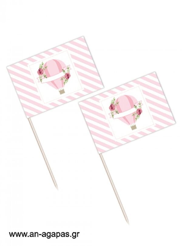 Toothpick  flags  Pink  Hotair  Balloon