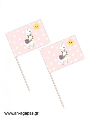 Toothpick  flags  Pink  Llama