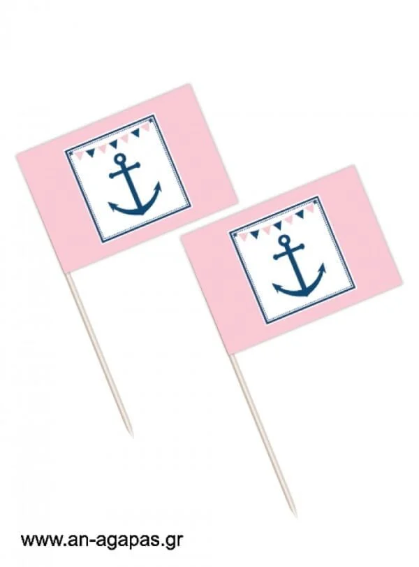 Toothpick  flags  Pink  Nautical