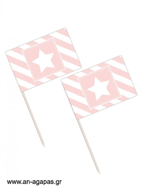 Toothpick  flags  Pink  Star