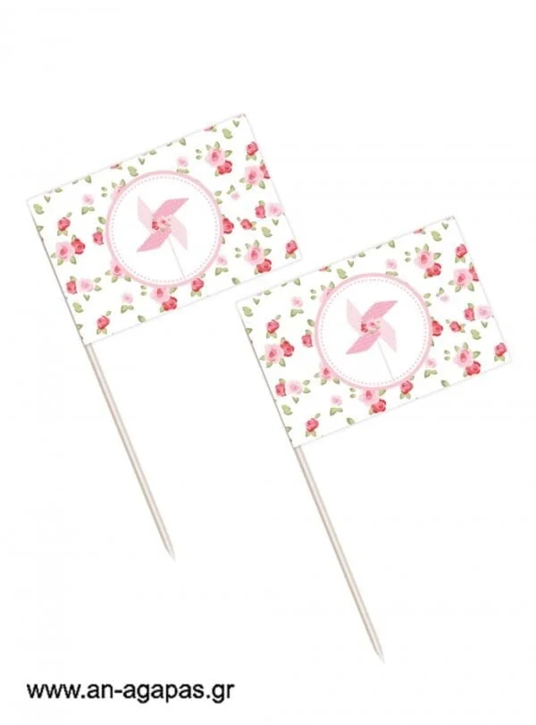 Toothpick  flags  Pinwheel  Pink