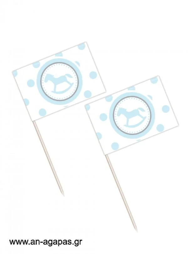 Toothpick  flags  Rocking  Horse  Boy