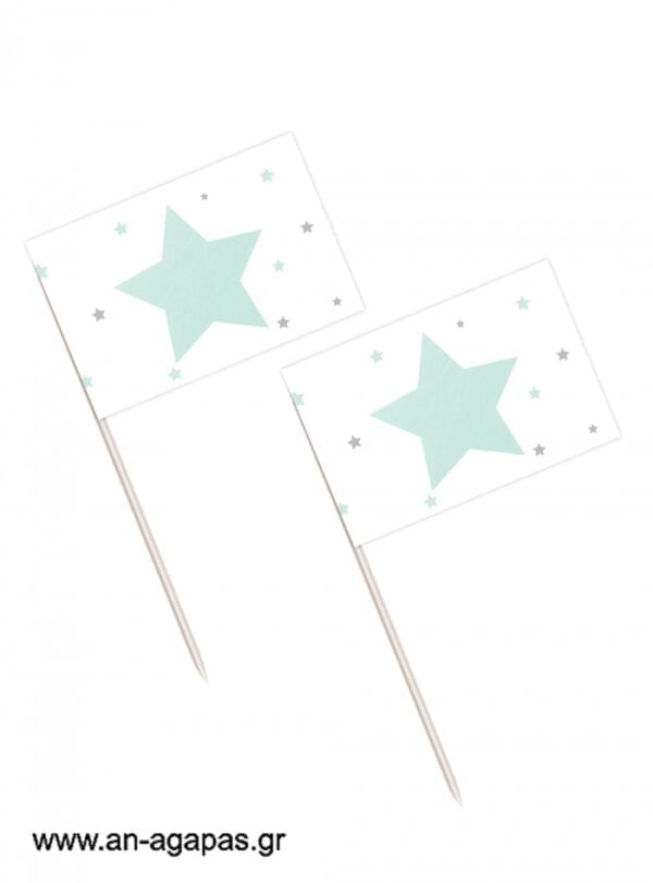 Toothpick  flags    Shiny  Star  Mint