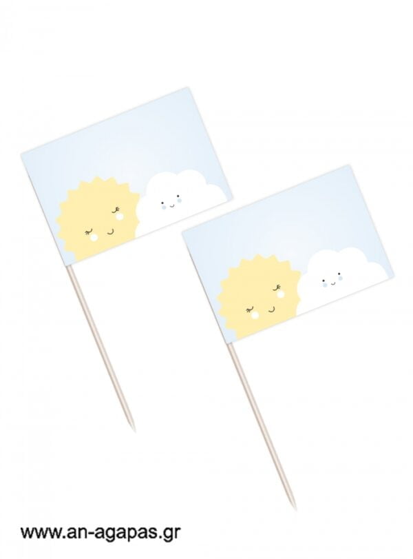 Toothpick  flags  Sun  &  Cloud  Boy