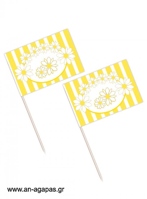 Toothpick  flags  Sunny  Daisies