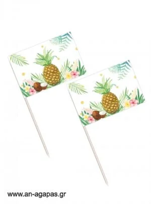 Toothpick  flags  Tropical  Pineapple 