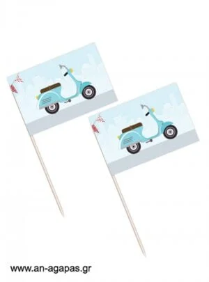 Toothpick  flags  Vespa 