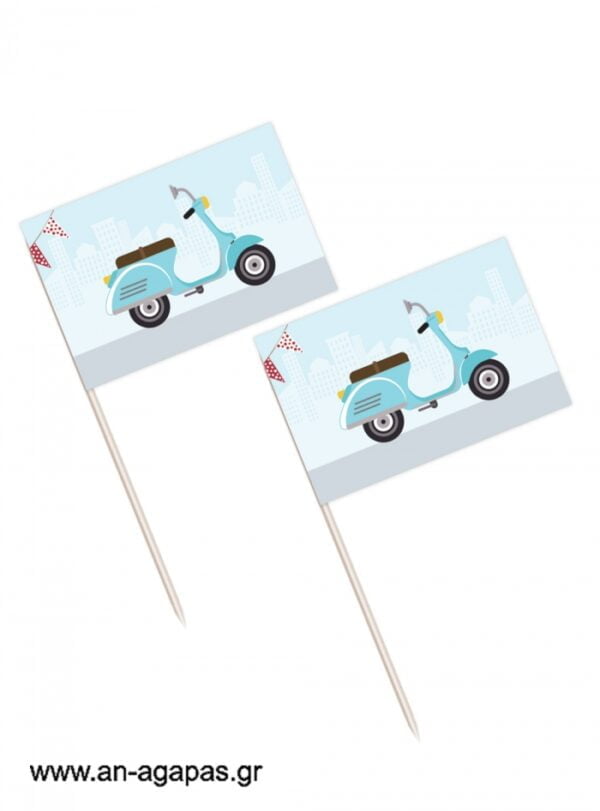 Toothpick  flags  Vespa