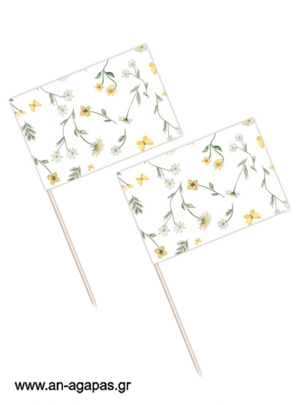 Toothpick flags Yellow Blossom