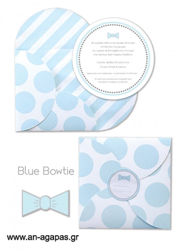 Προσκλητήριo  Βάπτισης  Blue  Bowtie