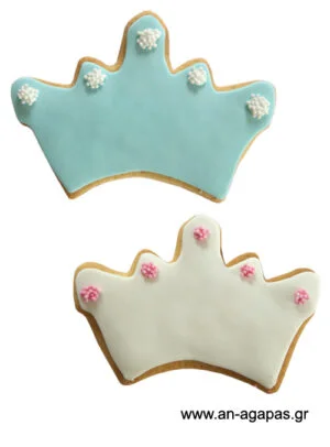 Μπισκότα κορώνα μεσαία σιέλ ή λευκή