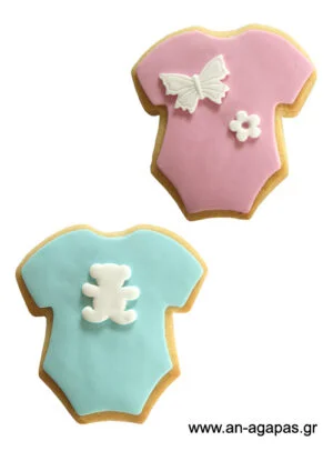 Μπισκότο φορμάκι  σιέλ ή ροζ