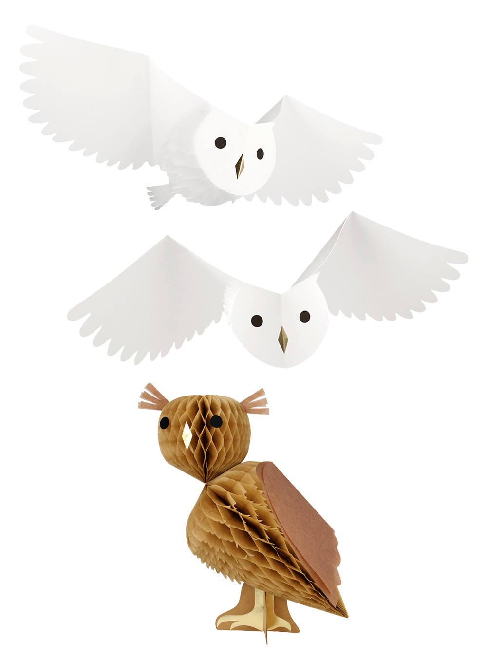 Διακοσμητική Honeycomb Owls (3τμχ)