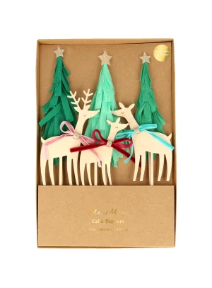 Cake Toppers Reindeer Family (6τμχ)