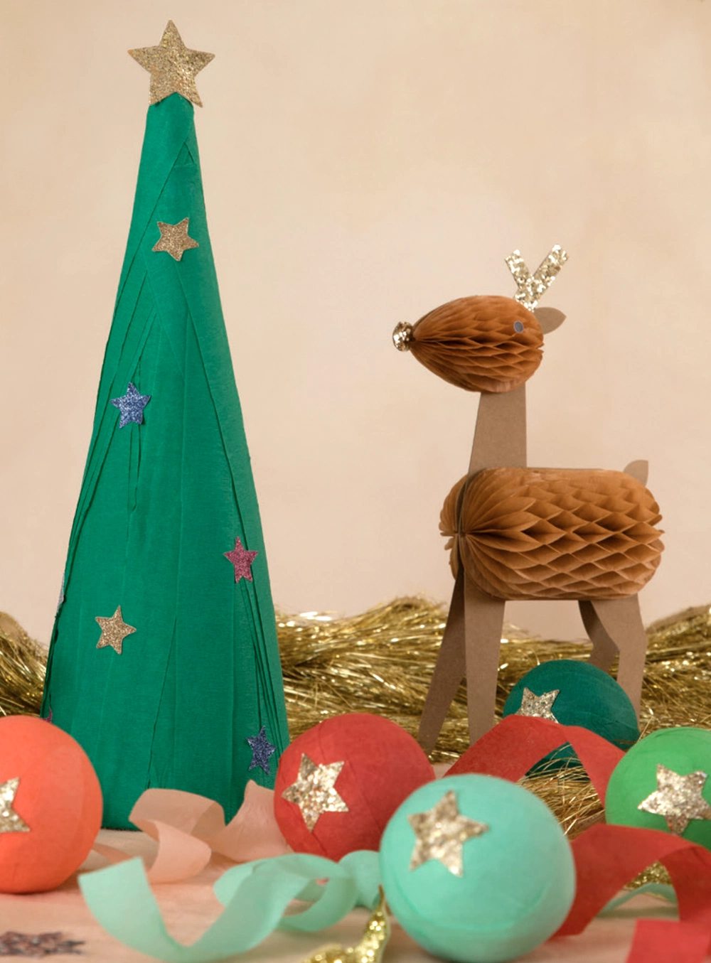 Διακοσμητικά Honeycomb Reindeer Family (3τμχ)