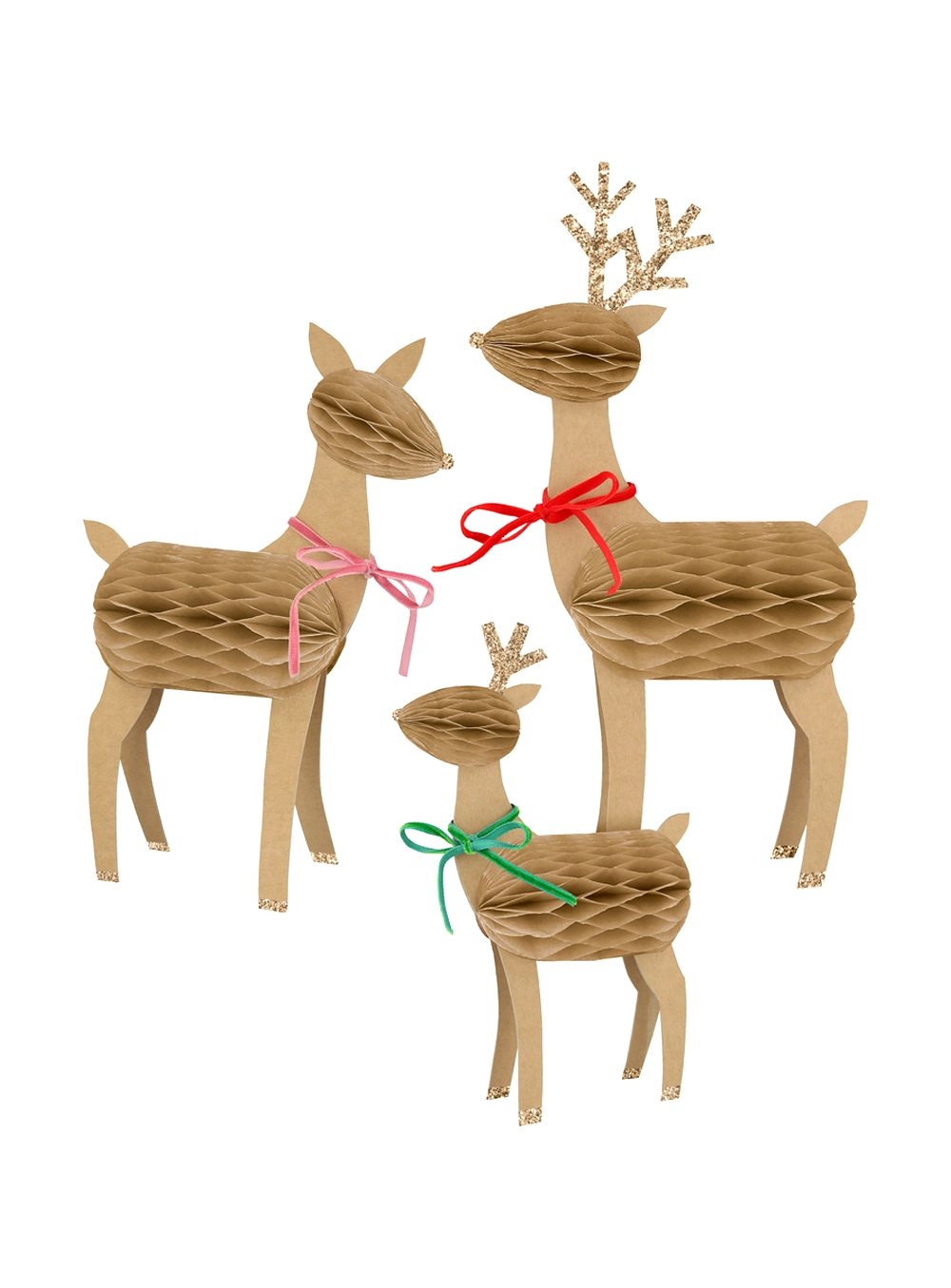 Διακοσμητικά Honeycomb Reindeer Family (3τμχ)