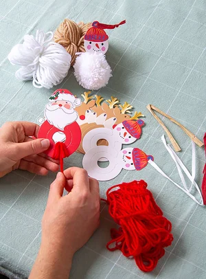 Santa Pom Pom Bauble Kit (6τμχ)