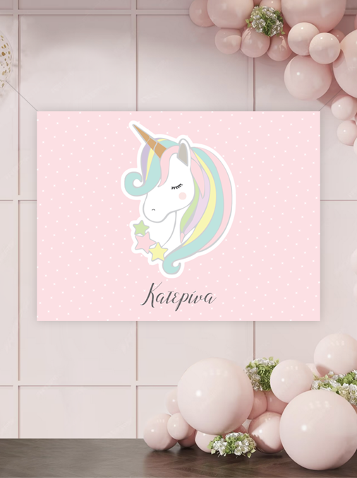 Διακόσμηση Αφίσα Μουσαμάς Pastel Unicorn