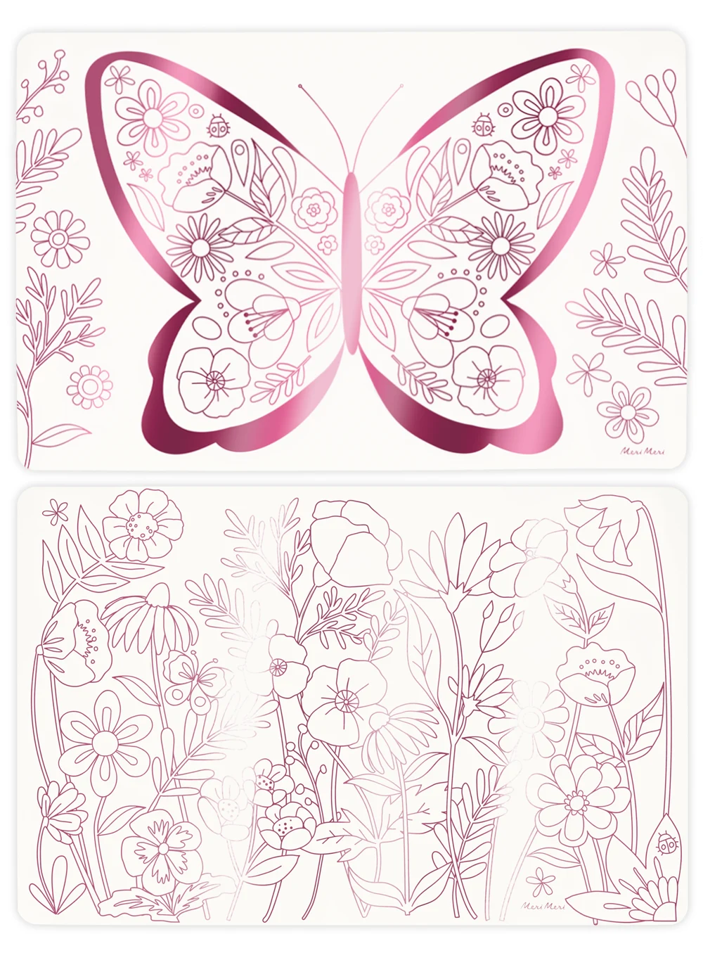 Butterflies & Flowers Colouring Σουπλά (8τμχ)