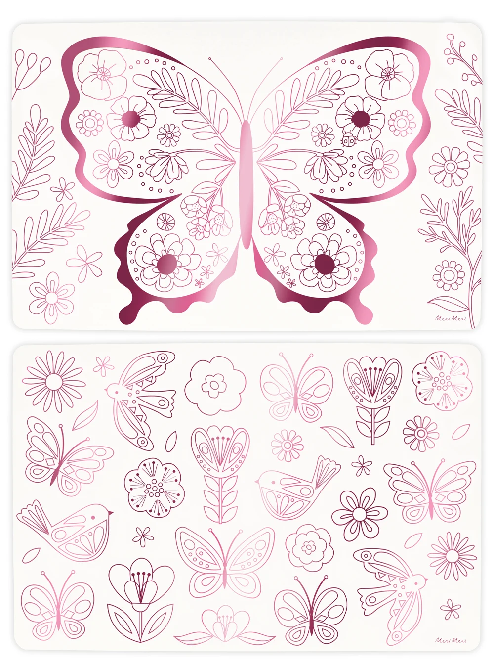 Butterflies & Flowers Colouring Σουπλά (8τμχ)