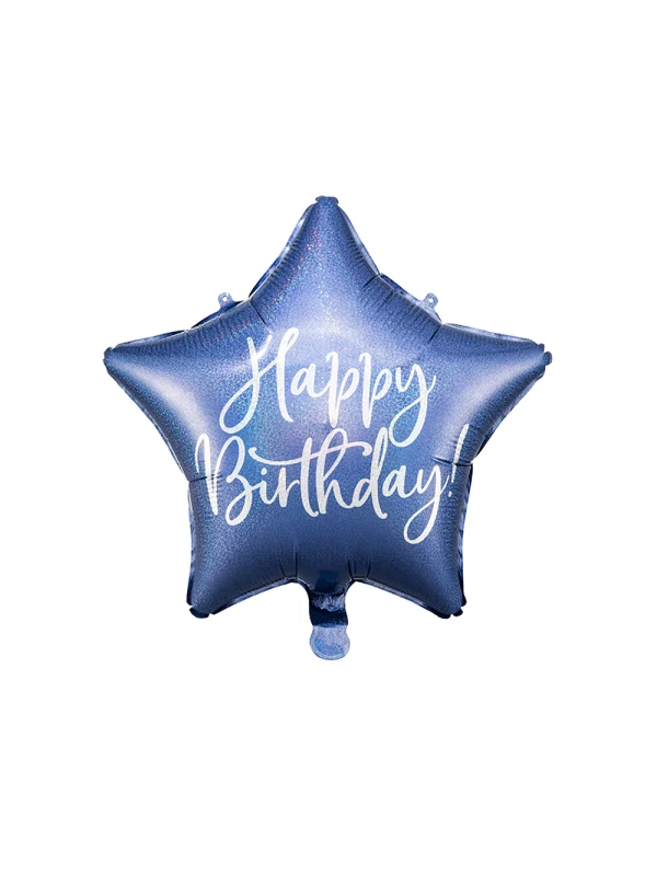 Μπαλόνι Μπλε Αστέρι Happy Birthday
