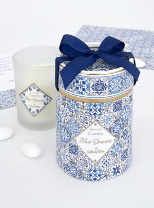 Μπομπονιέρα βάπτισης αρωματικό κερί blue dreams
