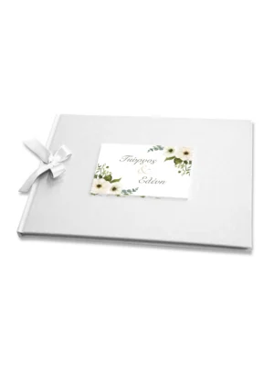 Βιβλίο ευχών ivory flowers