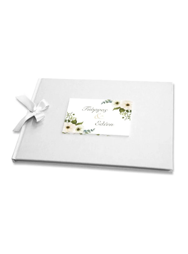 Βιβλίο ευχών ivory flowers