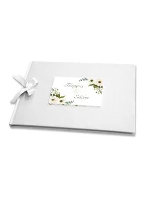 Βιβλίο ευχών ivory flowers