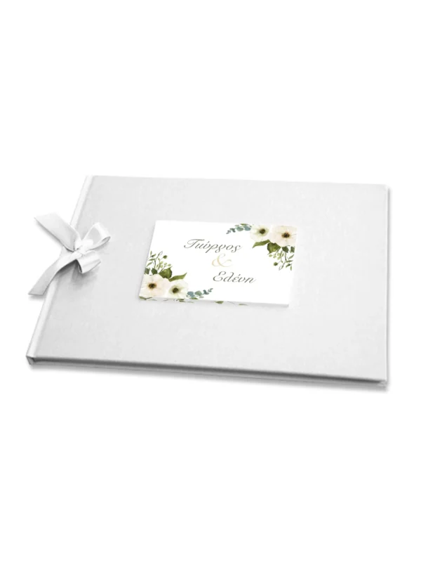 Βιβλίο ευχών ivory flowers