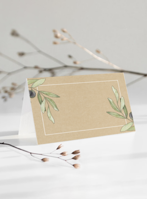 Food Labels & place cards kraft olive