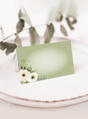 Food Labels & place cards bloom in green