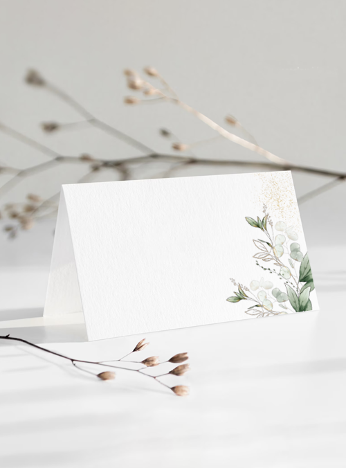 Food Labels & place cards Green & Gold