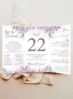Menu Και Αρίθμηση Τραπεζιού lavender