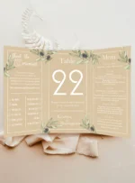 Menu Και Αρίθμηση Τραπεζιού kraft olive