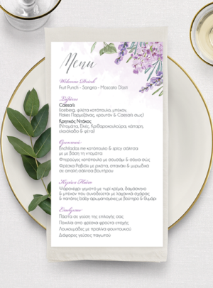 Menu lavender