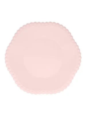 Πιάτα Φαγητού Ροζ Dot Edged Flower Compostable ( 8 τμχ )