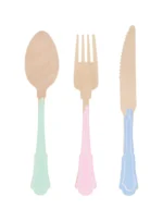 24838-24838.webp Ξύλινα Elegant Mixed Colour Μαχαιροπίρουνα ( 24 τμχ )