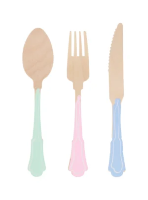 Ξύλινα Elegant Mixed Colour Μαχαιροπίρουνα ( 24 τμχ )