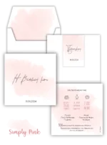 Προσκλητήριο Βάπτισης Simply Pink