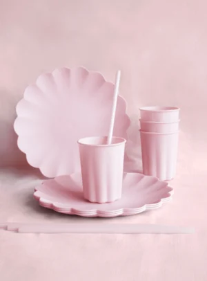 Πλαστικά Ποτήρια Frill Ροζ (4τμχ)