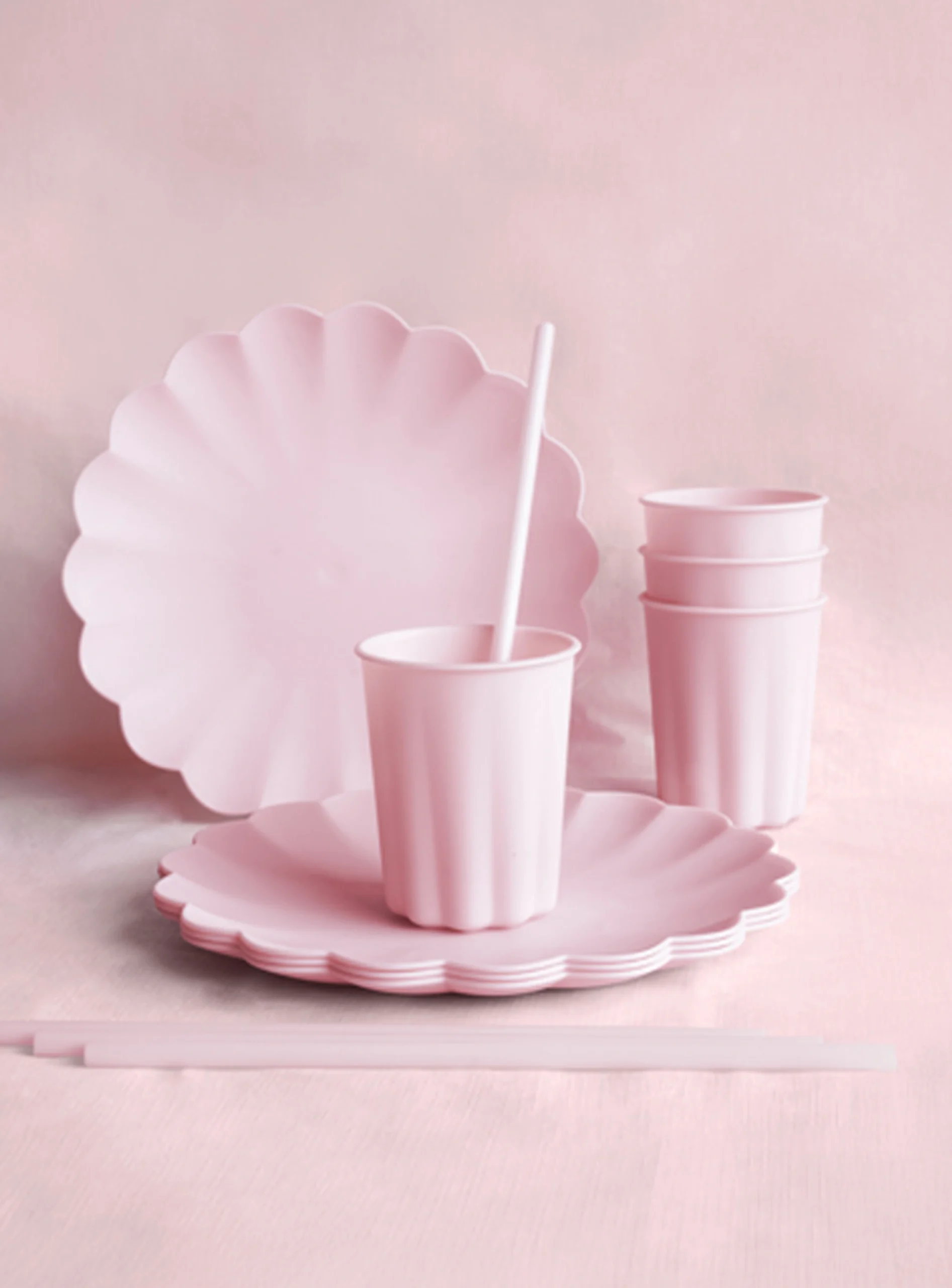 Πλαστικά Ποτήρια Frill Ροζ (4τμχ)