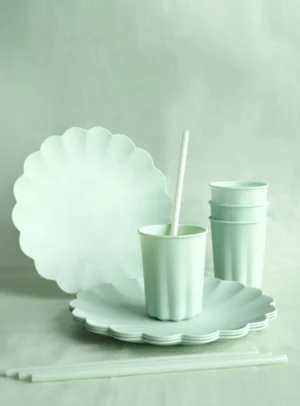 Πλαστικά Πιάτα Frill Mint (4τμχ)