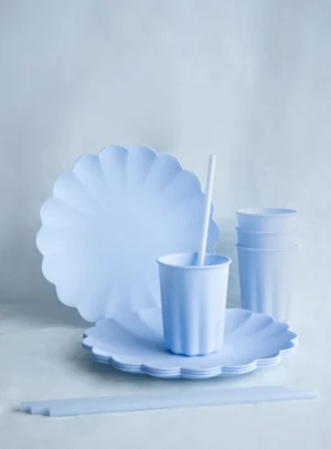 Πλαστικά Ποτήρια Frill Σιέλ (4τμχ)
