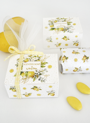 Μπομπονιέρα Βάπτισης αρωματικό Σαπούνι Lemon