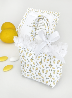 Μπομπονιέρα βάπτισης τσαντάκι Lemon