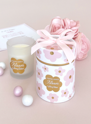 Μπομπονιέρα Βάπτισης αρωματικό κερί Pink Bloom