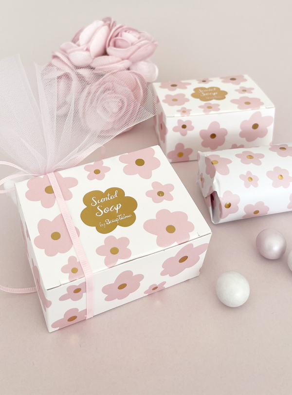 Μπομπονιέρα Βάπτισης αρωματικό Σαπούνι Pink Bloom
