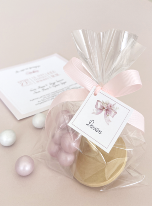 Μπομπονιέρα βάπτισης Σβούρα Pink Bow